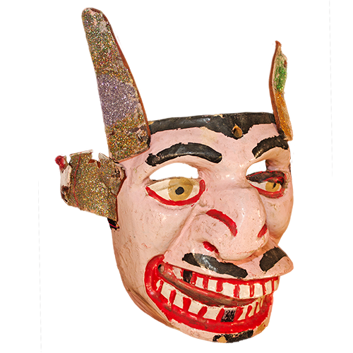 Máscara de Mojiganga de Diablo, Danza de los Diablos, Guerrero México