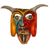 Máscara de Mojiganga de Diablo, Danza de los Diablos, Guerrero México